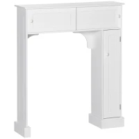 HOMCOM Toiletombouw kantelbeveiliging toiletkast overbouwkast veel opbergruimte MDF wit(m-1)