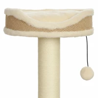 PawHut Grote krabpaal van 132 cm met handgevlochten kattenhuis van lisdodde, sisalpalen, ligbed, 3 speelballen en anti-kantelband, voor 1-2 katten tot 6 kg(m-10)