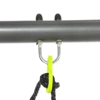 Outsunny Metal Garden Swing Set with Double Swings, Glider, Swing Seats - Green(m-9)