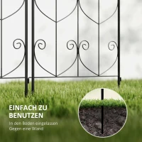 Outsunny Spalier voor klimplanten met vogels, set van 2, tuingaas voor groenten, druivenranken, bloemen, metaal, 50 x 150 cm, zwart(m-8)