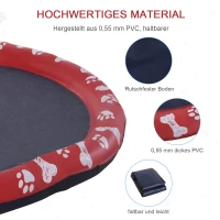 PawHut Hondenbad, met waterspuit, opvouwbaar, antislip, stevig, kunststof, Ø150 cm, Rood(m-5)