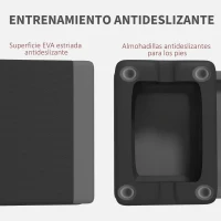 SPORTNOW Step de Aeróbic Step para Fitness Antideslizante Altura Regulable 3 Niveles 77x36x20,5cm Gris y Negro(m-5)