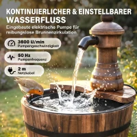 Outsunny tuinfontein fontein sierfontein vatfontein waterval houten vat(m-5)
