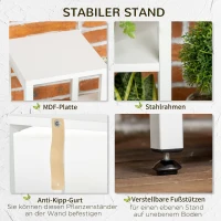 Outsunny Bloemenstandaard, Plantenstandaard, 7 Niveaus, voor Binnen- en Buitengebruik, Staal, wit, 65 x 23 x 94,5 cm(m-5)