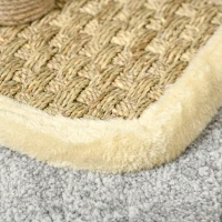 PawHut kattenkrabpaal kattenspeelgoed klimboom spaanplaat jute zeegras fluweelzacht polyester kaki + beige + koffie 40 x 30 x 56 cm(m-8)