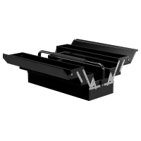 DURHAND Gereedschapskist, 3 niveaus, Staal, 56L x 20B x 41H cm, Zwart(m-10)
