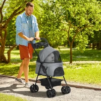 PawHut opvouwbare hondenbuggy grijs 67 x 45 x 96 cm(m-2)