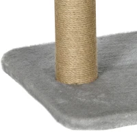 PawHut 42cm Indoor Cat Tree, with Toy Balls, Jute Scratching Post - Light Grey(m-12)