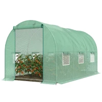Outsunny Ruime Kas voor Elk Seizoen - Groen 445 x 190 x 200 cm(m-10)