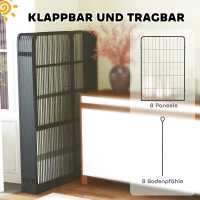 PawHut Puppyren 8-Vormig met Deur en Grondpinnen, Flexibel en Opvouwbaar 100cm Hoog(m-6)