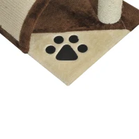 PawHut Albero Tiragraffi per Gatti per Gioco e Relax 35.5x37x46 cm Marrone(m-9)
