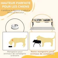 PawHut Parc enclos modulable et Gamelles chiens surélevées 6 panneaux porte verrouillable 2 bols amovibles chacun 1,1L et tapis(m-8)