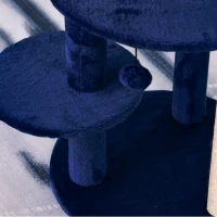 PawHut 104 cm Cat Tree, Cat Condo Tree Tower, Cat Activity Centre with Scratching Posts, Plush Perches, Hanging Ball - Blue(m-9)