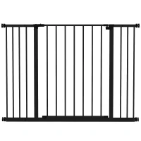 PawHut Hondenafschermingshek, Uitbreidbaar, Klemmontage, Staal, 76-107 x 76 cm, Zwart(m-1)