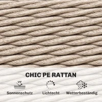Outsunny Bijzettafel van polyrattan, tweelaagse koffietafel met opbergruimte, glazen tafelblad, verstelbare voetjes, 65 x 65 x 50 cm, geel(m-6)