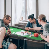 HOMCOM 8 Player Folding Poker Table, Oval Portable Blackjack Casino Table with Cup Holder, Felt Top and Metal Base, 183 x 82 x 75cm, Green and Black(m-2)