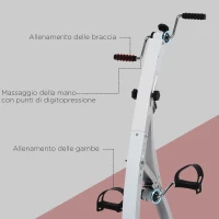 HOMCOM Pedaliera Braccia e Gambe da Divano o Poltrona con Schermo LED, Altezza e Intensità Regolabile, Bianco, 40x42.5x100cm(m-8)