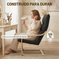 HOMCOM Poltrona de Sala Moderna com Encosto Alto Acolchoado Estrutura de Madeira e Estofada em Veludo 67x83x105 cm Preto(m-7)