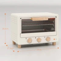 HOMCOM Forno Elétrico de Mesa Mino Forno de 16L Forno Elétrico com Temporizador e Temperatura Ajustável até 230℃ 39x27,5x28,8 cm Creme(m-3)