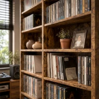HOMCOM 640 CD Storage Tower - Rustic Brown(m-10)