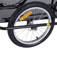 HOMCOM Aanhangwagen koppeling transportaanhanger fietskar bolderwagen zwart(m-10)