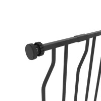 PawHut Huisdier Afsluithek, Klemmontage, Verstelbare Lengte, Staal/ABS, 75-115 x 76cm, Zwart(m-10)