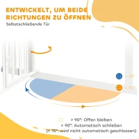 PawHut Hondenafsluiting, dubbele vergrendeling, zelfsluitende deur, 104 cm hoog, staal, wit(m-5)