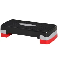 HOMCOM Step Fitness per Aerobica con Altezza Regolabile 10-15 cm, in PP, 68x29cm Nero e Rosso(m-11)