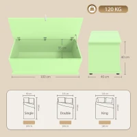 HOMCOM 114L Large Storage Chest, Green Bench Trunk with Safety Hinge for Bedroom, Living Room & Entryway(m-3)