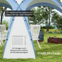 Outsunny Event Shelter 3,5 x 3,5m Paviljoen met Haak Deur Waterafstotend Winterbestendige Tuinpaviljoen Blauw(m-7)