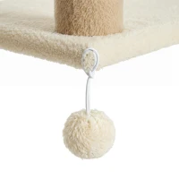 PawHut Verstelbare Krabpaal, Anti-slip, Sisaltouw Palen, 220-260H x 47L x 34B cm, Geel/Wit/Blauw(m-12)