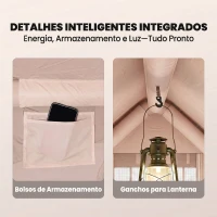 Outsunny Tenda Insuflável com Saída para Fogão e Claraboia Bomba Bolsa UPF30+ para 4 Estações Impermeável 5000+(m-9)