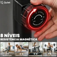 SPORTNOW Bicicleta Estática com 8 Níveis de Resistência Magnética Sensor de Frequência Assento Ajustável Ecrã LCD 88x50,5x131,5 cm Preto(m-4)