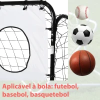 HOMCOM Baliza de Futebol para Crianças com Lona de Precisão e Ponteria para Treino e Aperfeiçoamento 240x88x174 cm Branco(m-7)