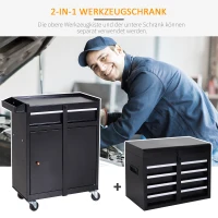 DURHAND Werkplaatswagen met 5 laden gereedschapskast gereedschapskist 360° draaibare wielen(m-4)