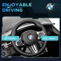 AIYAPLAY 12V BMW Licensed Kids Car, with Easy Transport, Remote Control, Suspension, Music, Horn, LED Lights, Black(m-7)