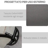 Outsunny Sedia da Campeggio Pieghevole e Reclinabile con Cuscino Rimovibile, in Metallo e Tessuto, Grigio(m-7)