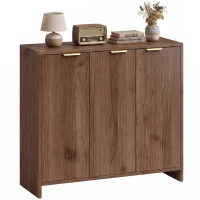 HOMCOM Sideboard Cabinet, Modern Storage Cabinet with 3 Doors and Adjustable Shelves for Living Room, Dining Room, Brown(m-13)