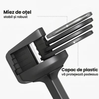 SPORTNOW Set Gantere Reglabile 5 în 1 cu Sistem de Eliberare Rapidă 11 kg Negru(m-6)