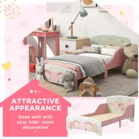 ZONEKIZ Toddler Bed Frame, Kids Bedroom Furniture for Ages 3-6 Years, Pink(m-4)