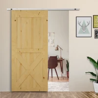 HOMCOM Kit Porta Scorrevole in Metallo con Utensili, Rulli, Guida, Blocchi e Chiave Esagonale, 186x2.5x3.77 cm(m-2)
