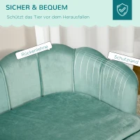 PawHut Hondenbank met rugleuning huisdierenbank hondenbed zachte bekleding kattenbank groen(m-6)