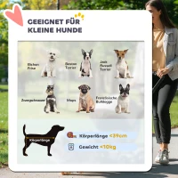 PawHut Hondenbuggy, huisdierenwagen voor kleine honden en katten, met opbergmand, één-klik inklapdesign, grijs(m-5)
