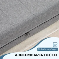 HOMCOM 2-in-1 Bodemsofa – Opklapbaar Slaapbankje voor 2 Personen, Met Linnenlook, Comfortabel en Stevig tot 250 kg, Voor Woonkamer of Slaapkamer, Grijs(m-6)
