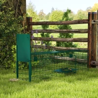 Outsunny Gabbia Trappola per Animali Piccoli con Una Porta e Maniglia, 100x25x28cm cm, Verde Scuro(m-8)
