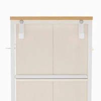 HOMCOM Chest of Drawers with 4 Fabric Drawers, Tall Storage Unit with 2 Hooks and Steel Frame for Bedroom, Beige(m-13)