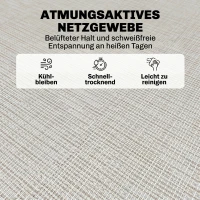 Outsunny ligstoel opklapbare rugleuning met 4 niveaus 197 cm x 58 cm x 76 cm(m-5)