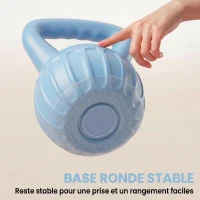SPORTNOW Kettlebell 10 kg, haltère avec poignée Antidérapante, haltère à boule, musculation, entraînement, pour gym, bleu(m-7)