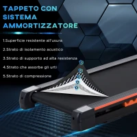 HOMCOM Tapis Roulant Elettrico Pieghevole Salvaspazio con Telecomando e Chiave di Sicurezza, 1-6 km/h, Potenza 0.5HP, 105x56x108.5cm(m-7)