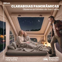 Outsunny Tenda Insuflável com Saída para Fogão e Claraboia Bomba Bolsa UPF30+ para 4 Estações Impermeável 5000+(m-7)